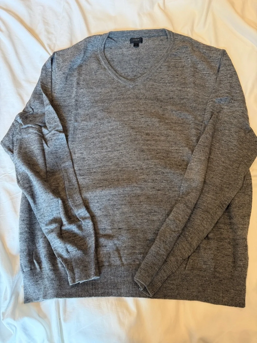 J. Crew Men's Heather Gray V-Neck Sweater